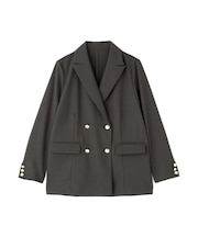 リネンライクダブルブレストボクシージャケット