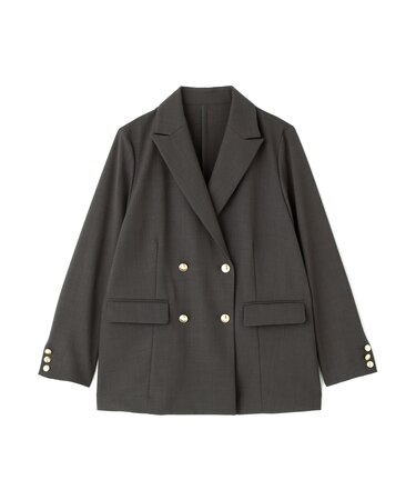 リネンライクダブルブレストボクシージャケット