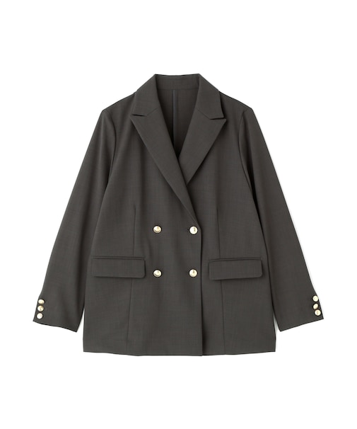 リネンライクダブルブレストボクシージャケット