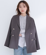 リネンライクダブルブレストボクシージャケット