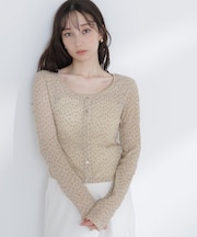 フラワープリントシャーリングカットソー