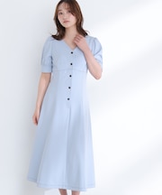 バイカラーステッチワンピース