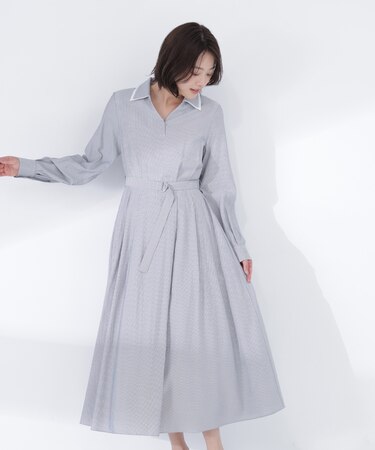 ダブルカラーシャツワンピース