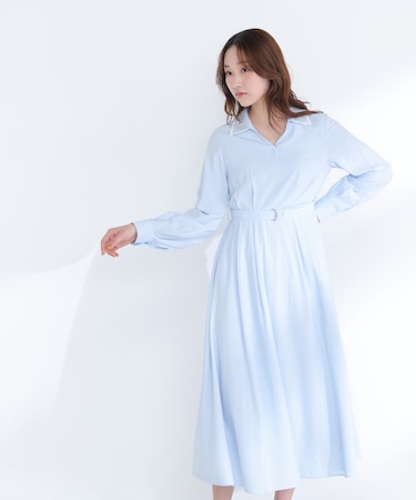 ダブルカラーシャツワンピース