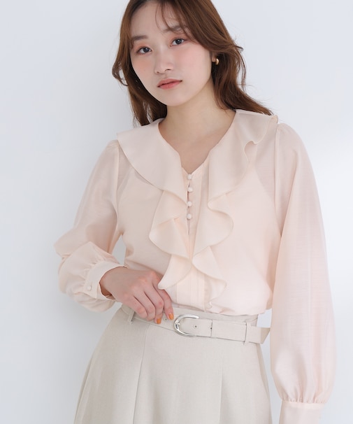 フロントフリルブラウス