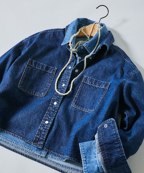N.〉クロップドデニムシャツ｜ナチュラルビューティーベーシックの通販