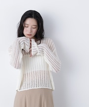 〈N.〉透かし編みクロップドニット