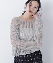 〈N.〉透かし編みクロップドニット