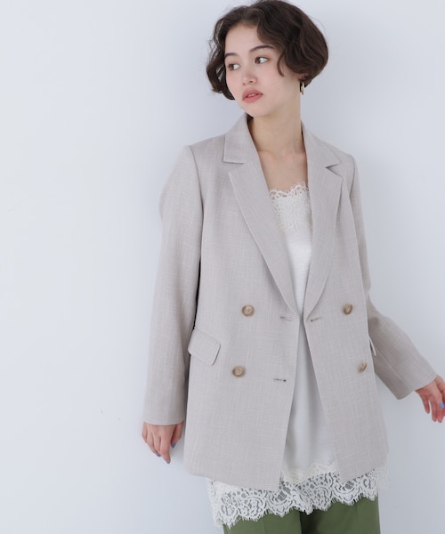 ナチュラルビューティーベーシック　〈N.〉からみ織りダブルジャケット N.〉からみ織りダブルジャケット｜ナチュラルビューティーベーシックの