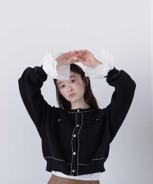 〈N.〉ステッチニットジャケット