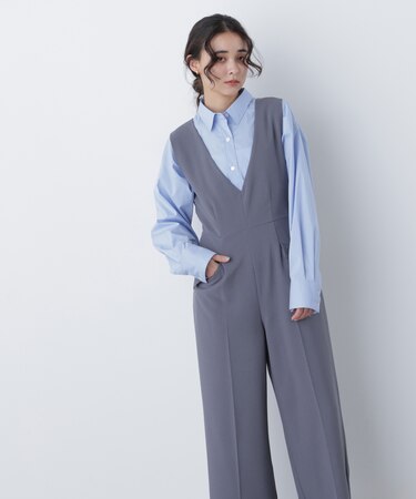 〈N.〉Ｖネックオールインワン