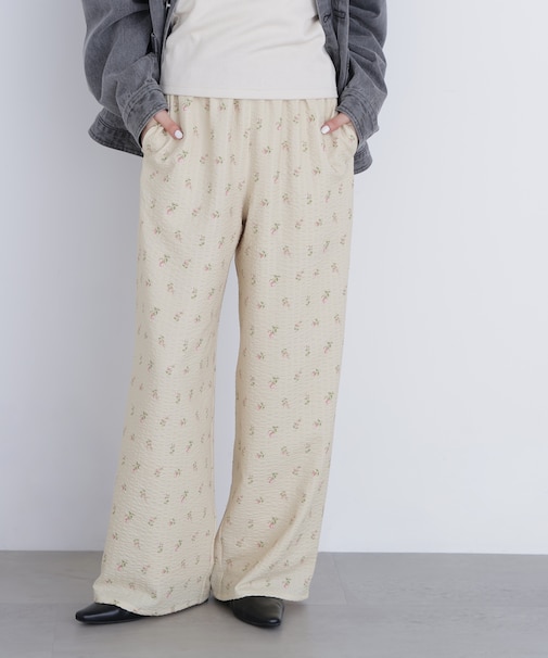 〈N.〉フラワープリント SETUP パンツ