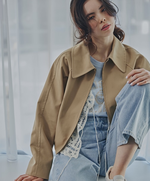 〈N.〉ステンカラーフォルムブルゾン