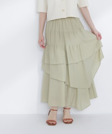 アシンメトリーティアードスカート