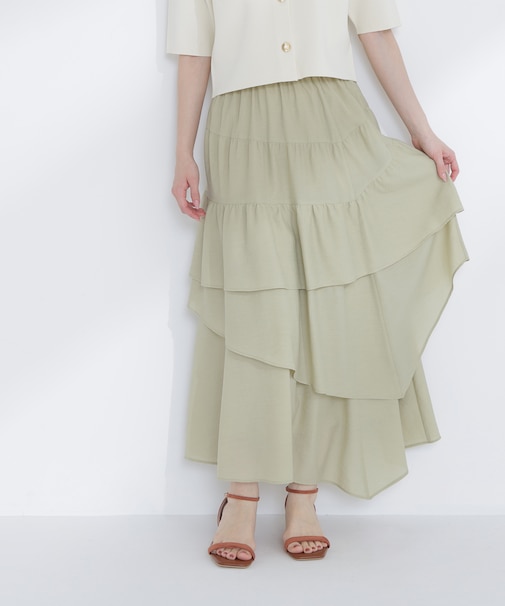 アシンメトリーティアードスカート