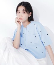 ハート刺繍ニットジャケット