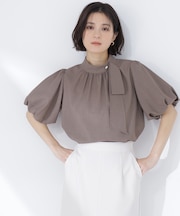 リネンライクサイドタイブラウス