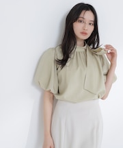 リネンライクサイドタイブラウス