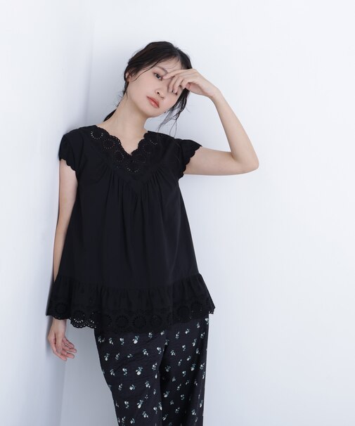 〈N.〉コットン刺繍ブラウス