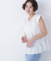 〈N.〉コットン刺繍ブラウス