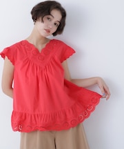 〈N.〉コットン刺繍ブラウス