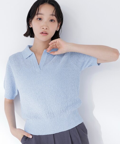 スキッパーポロニット