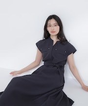 スキッパーポケットシャツワンピース