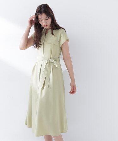 スキッパーポケットシャツワンピース