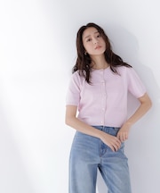 シルクブレンドカーディガン半袖