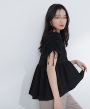 ドロストギャザースリーブブラウス