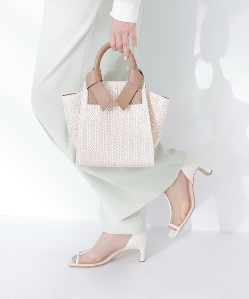 PPリボンハンドルトートバッグ