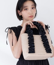 PPフリルハンドルトートバッグ