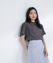 楊柳フレアスリーブブラウス