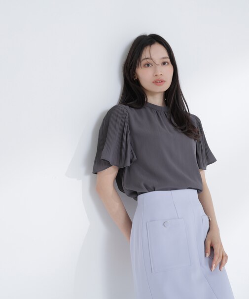 楊柳フレアスリーブブラウス