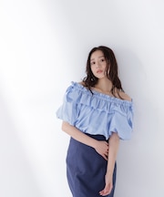 ショルダーリボンブラウス