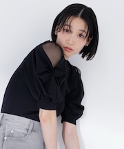 シアーツイストスリーブニット