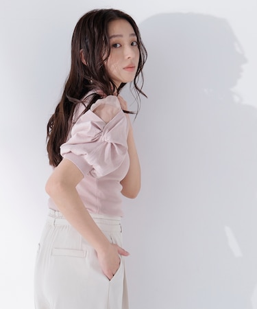 シアーツイストスリーブニット