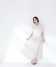 メッシュドットフレアスカート