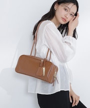 メッシュエンボスワイドボストンバッグ