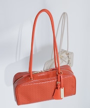 メッシュエンボスワイドボストンバッグ