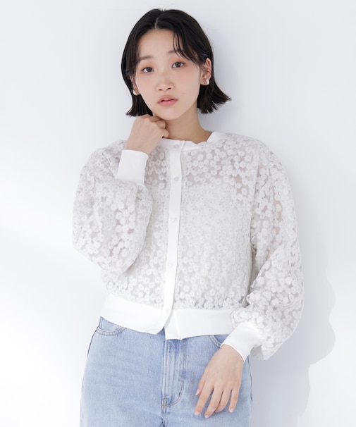 フラワーチュール刺繍カーディガン