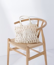 バイカラーマクラメトートバッグ