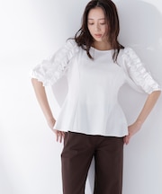 フリルスリーブドッキングカットソー
