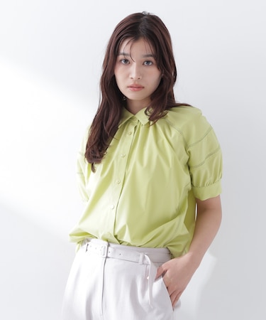 パフスリーブレースブラウス