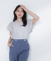 シアーストライプブラウス