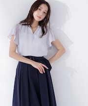 シアーストライプブラウス