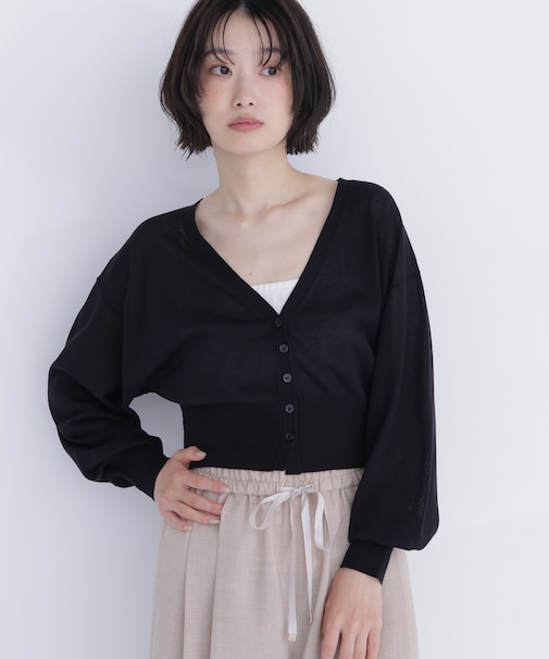 さらりと、涼しげ麻混カーディガン