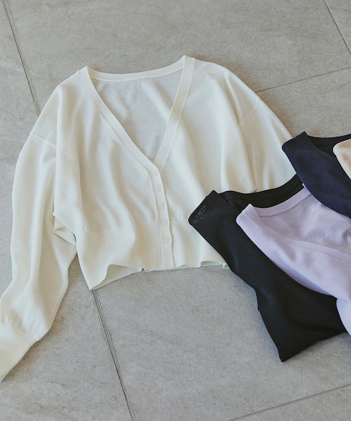 さらりと、涼しげ麻混カーディガン