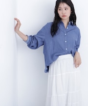 〈N.〉デニムライクシャツ