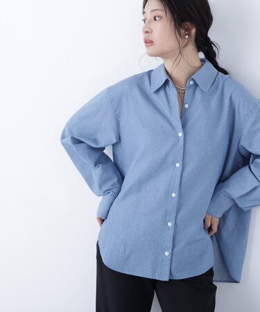 〈N.〉デニムライクシャツ